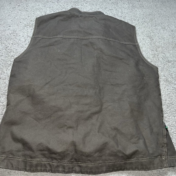VTG Arborwear Brown Canvas Duck Sherpa Fleece Lined Vest Mens Sz 2XL Zip Pockets - Picture 6 of 6